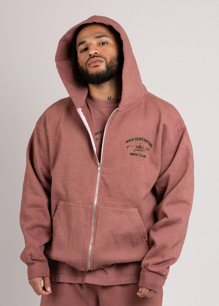INKD CLUB FLEECE ZIP HOODIE