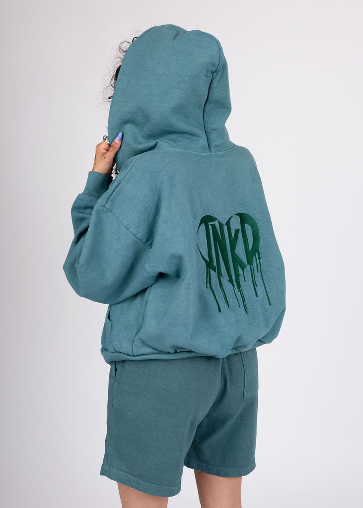 INKD CROWN + HEART CROP ZIP HOODIE