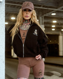 INKD BEAR CROP ZIP HOODIE