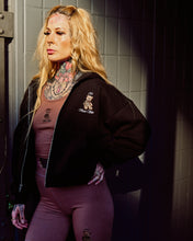 Load image into Gallery viewer, INKD BEAR CROP ZIP HOODIE
