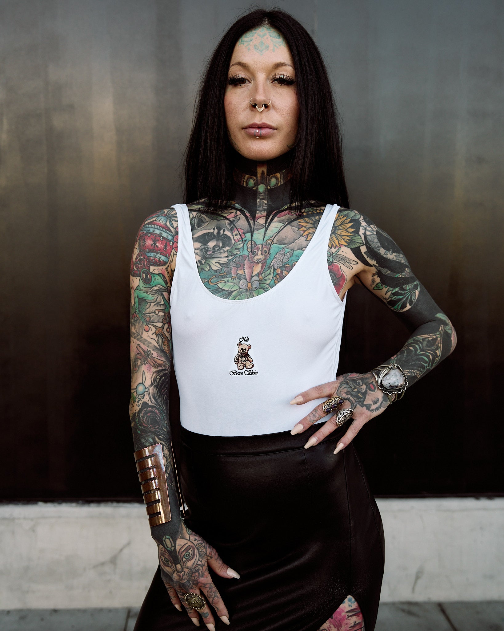 INKD BEAR SCOOP BACK BODYSUIT