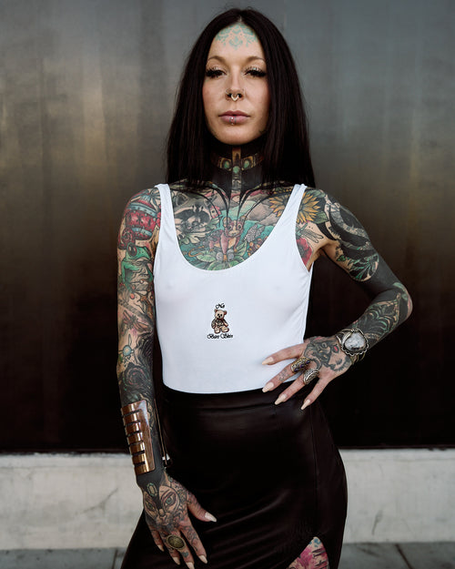 INKD BEAR SCOOP BACK BODYSUIT
