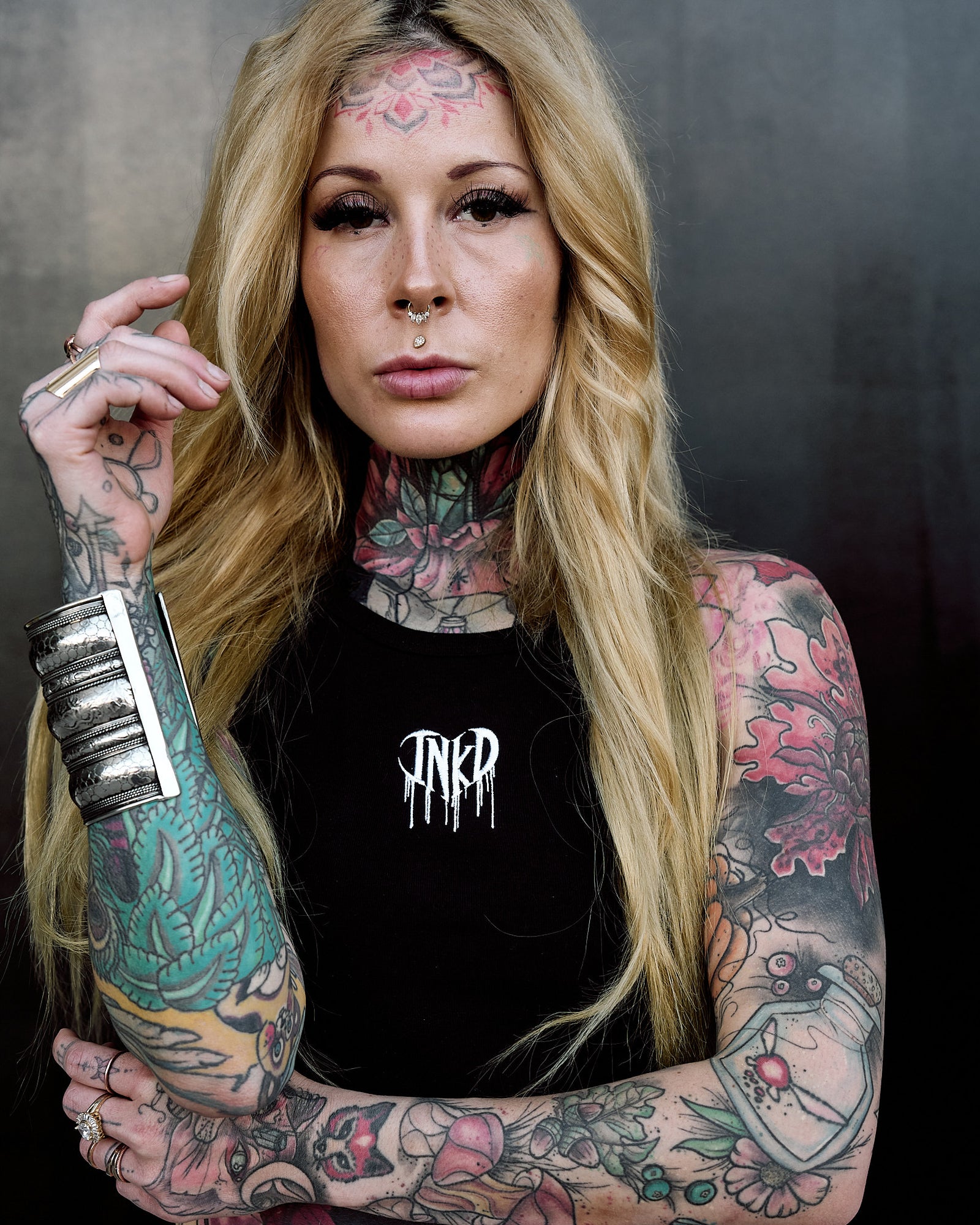 INKD HEART BABY RIB HALTER TOP