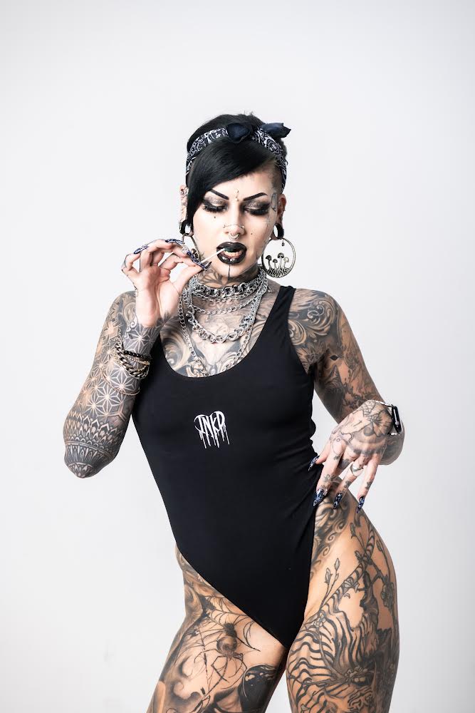 INKD HEART SCOOP BACK BODYSUIT