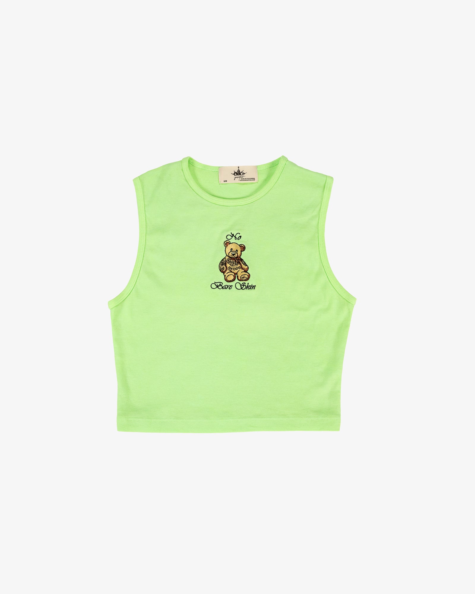 INKD BEAR HIGH NECKLINE CROP TANK