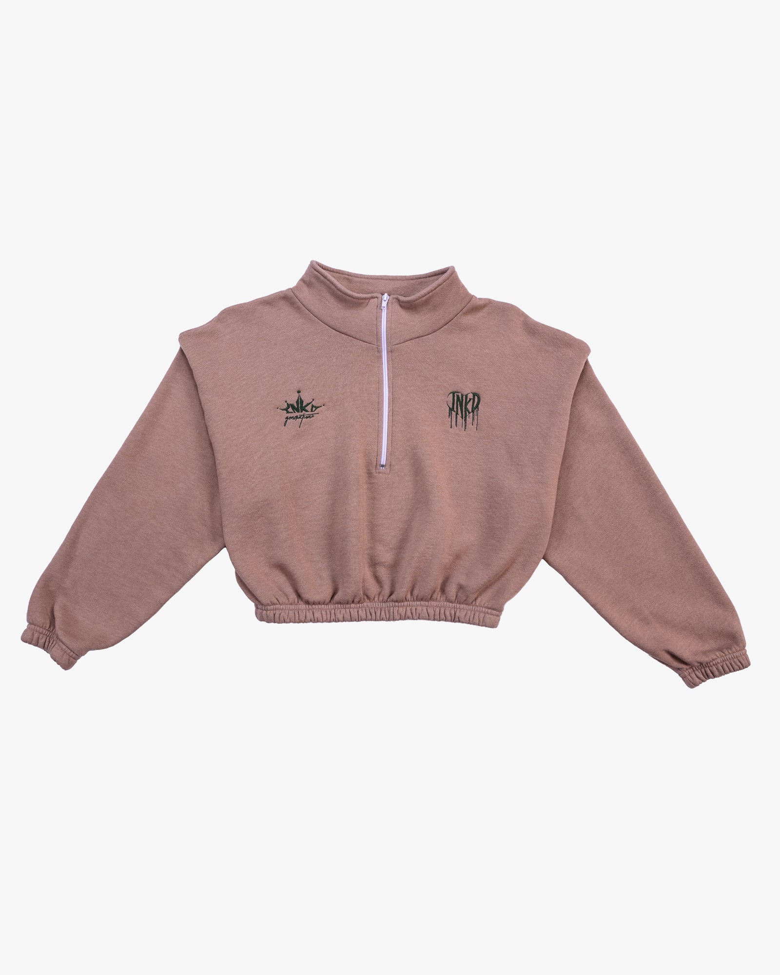 INKD CROWN + HEART HALF ZIP SWEATER