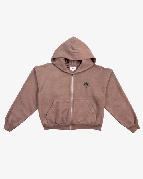 INKD CROWN + HEART CROP ZIP HOODIE