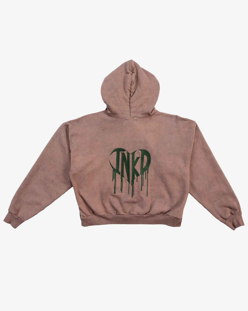 INKD CROWN + HEART CROP ZIP HOODIE