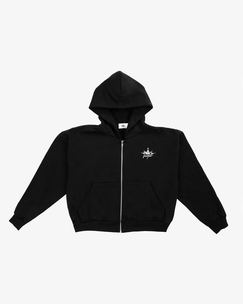 INKD CROWN + HEART CROP ZIP HOODIE