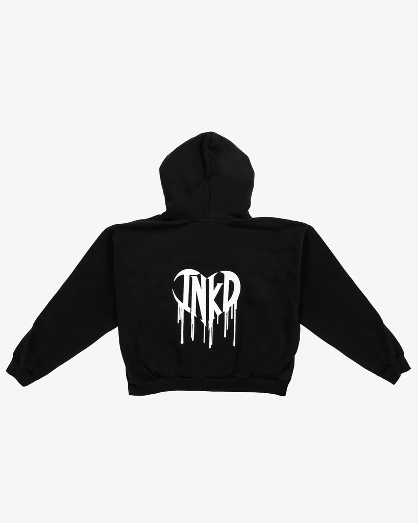 INKD CROWN + HEART CROP ZIP HOODIE