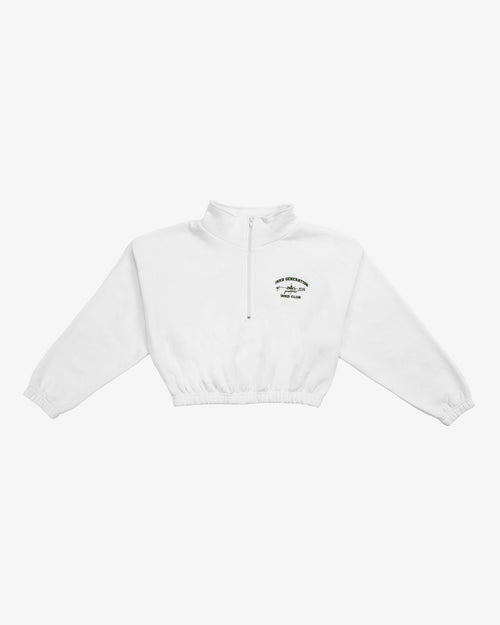INKD CLUB CROP HALF ZIP SWEATER