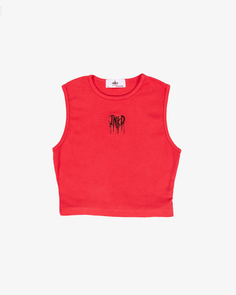 INKD HEART HIGH NECKLINE CROP TANK