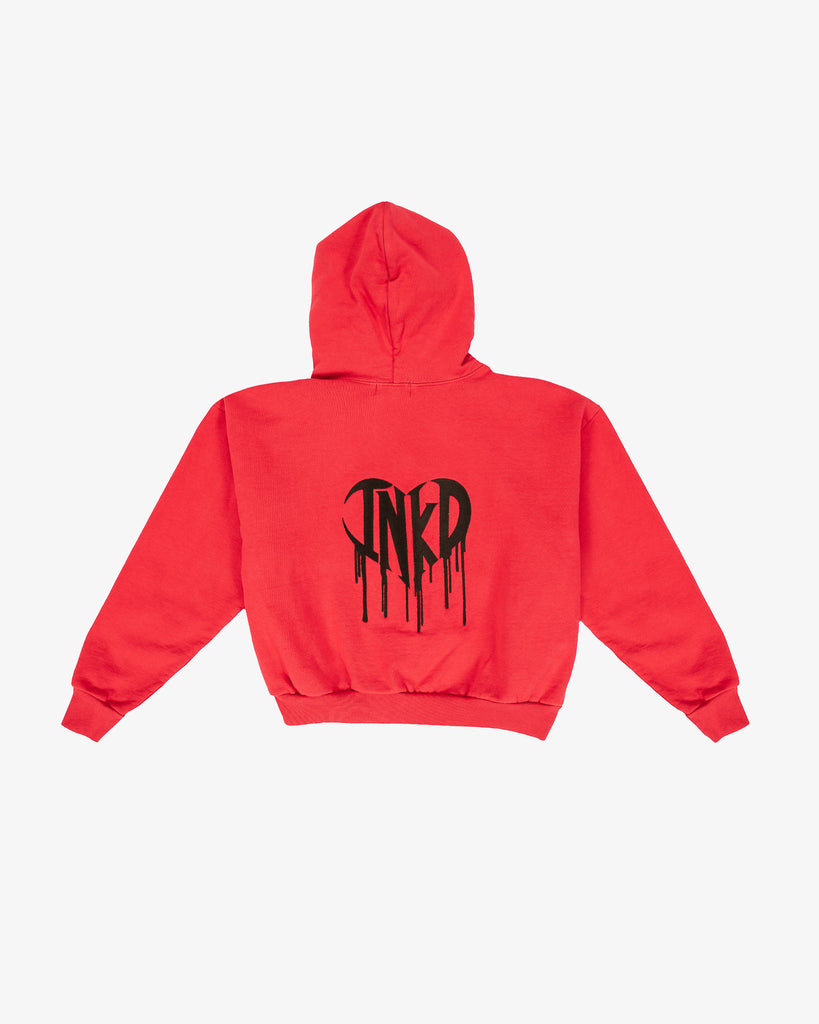 INKD CROWN + HEART CROP ZIP HOODIE