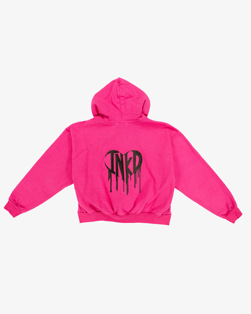 INKD CROWN + HEART CROP ZIP HOODIE