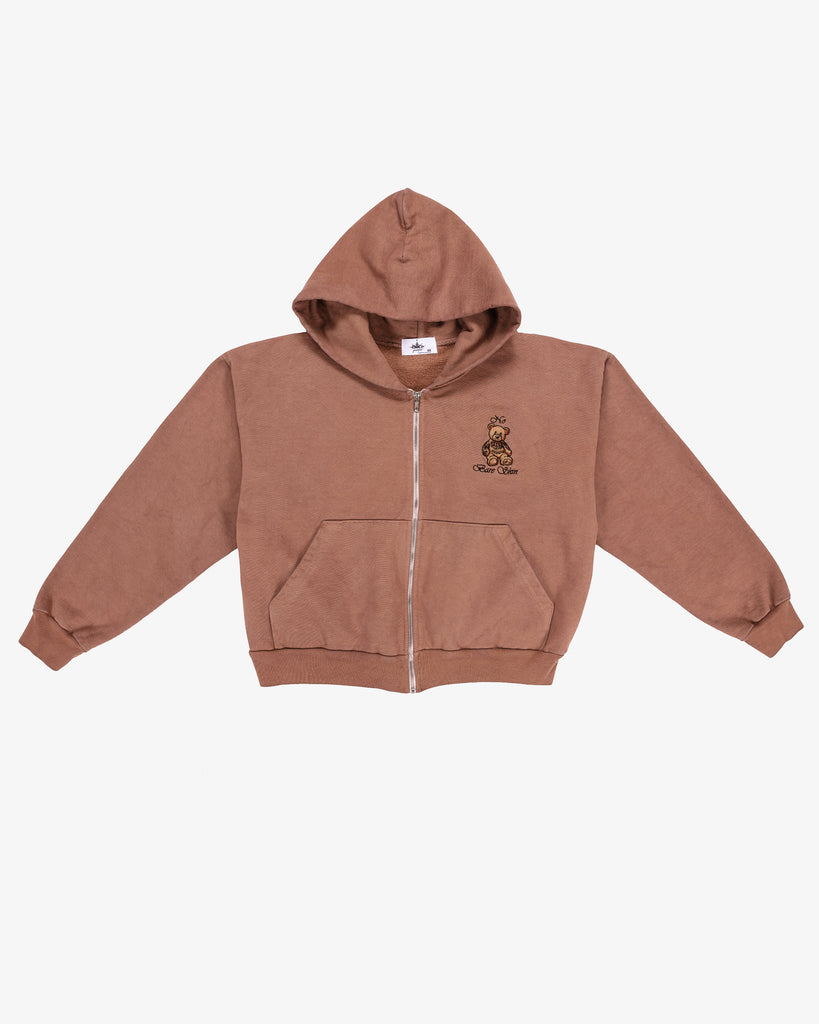 INKD BEAR CROP ZIP HOODIE