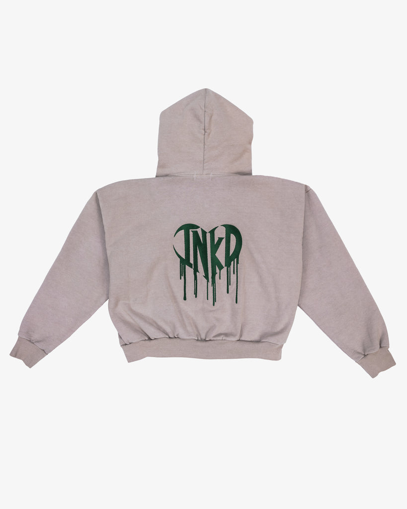 INKD CROWN + HEART CROP ZIP HOODIE