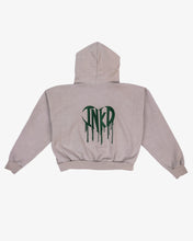 Load image into Gallery viewer, INKD CROWN + HEART CROP ZIP HOODIE