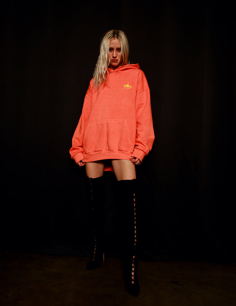 INKD SWIRL PULLOVER HOODIE - TANGERINE