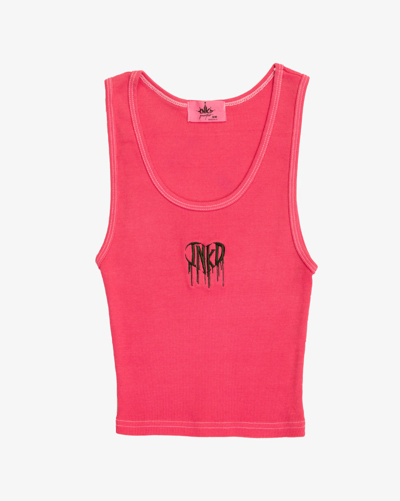 INKD HEART BABY RIB CROP TANK