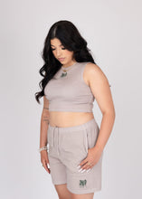 Load image into Gallery viewer, INKD HEART HIGH NECKLINE CROP TANK - TAUPE