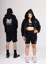 Load image into Gallery viewer, INKD CROWN + HEART CROP ZIP HOODIE