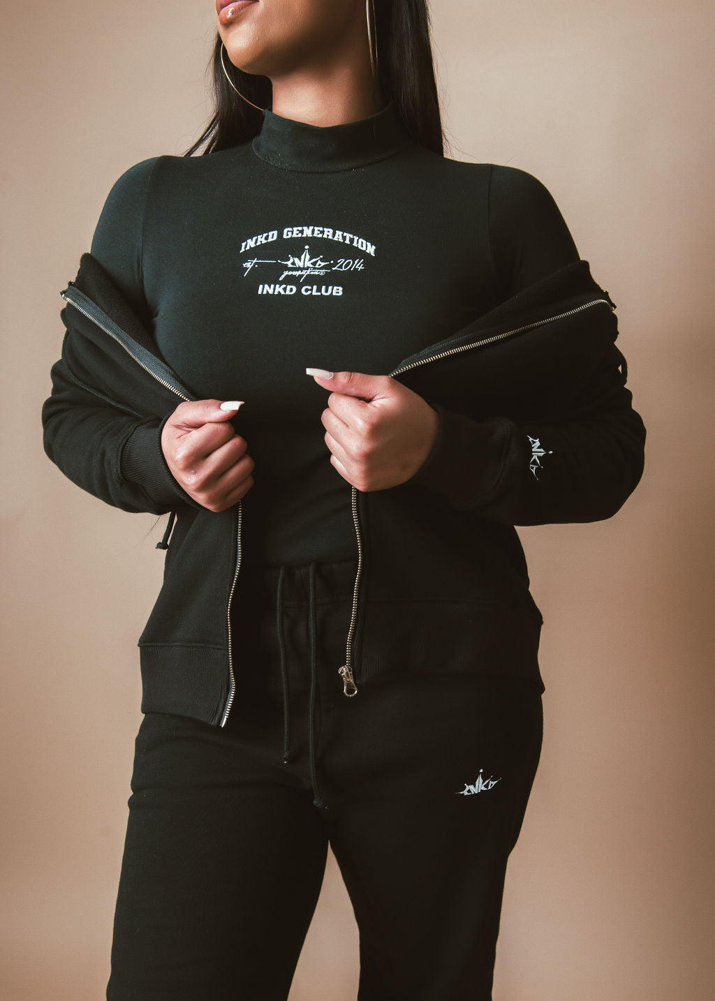 CROWN + NO BARE SKIN ZIP HOODIE