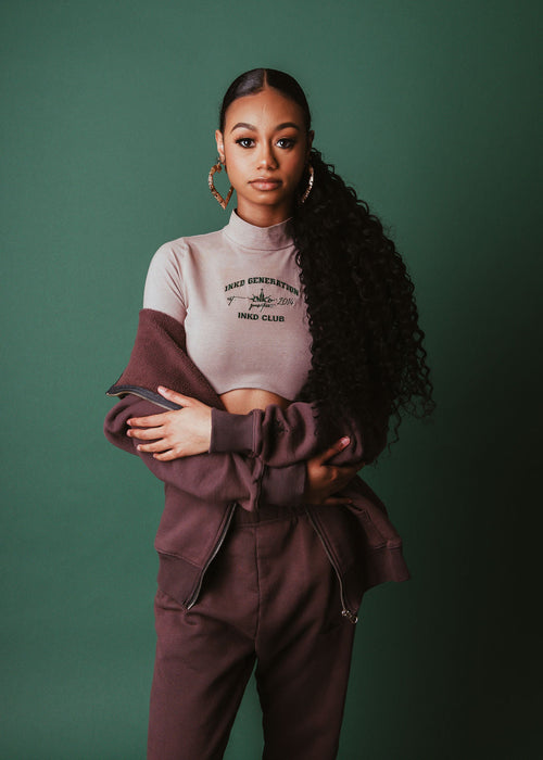 CROWN + NO BARE SKIN ZIP HOODIE