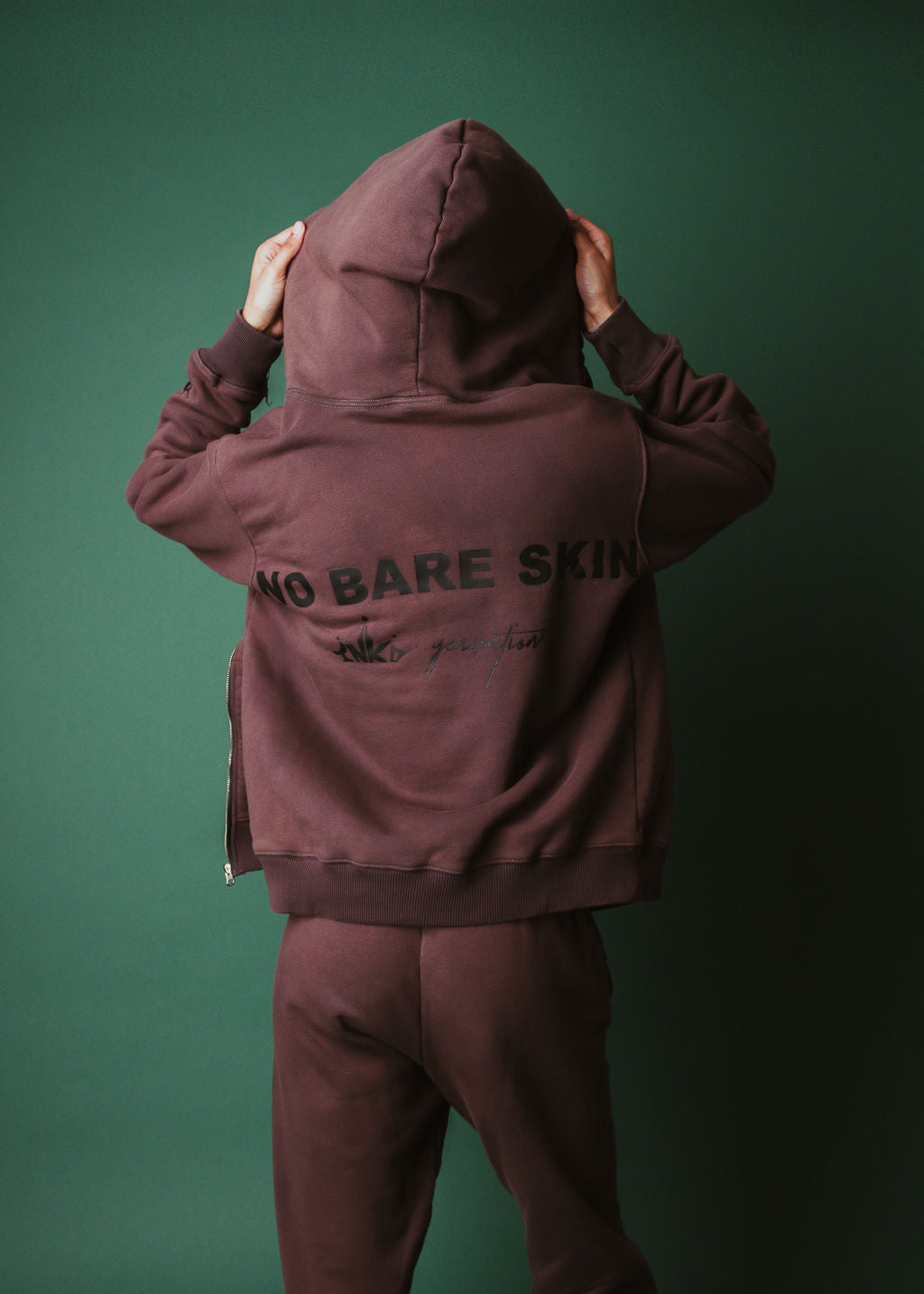 CROWN + NO BARE SKIN ZIP HOODIE