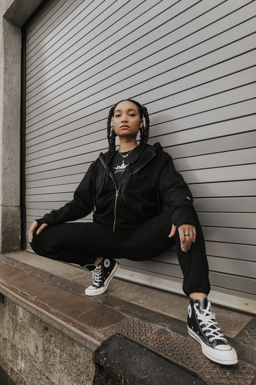 CROWN + NO BARE SKIN ZIP HOODIE