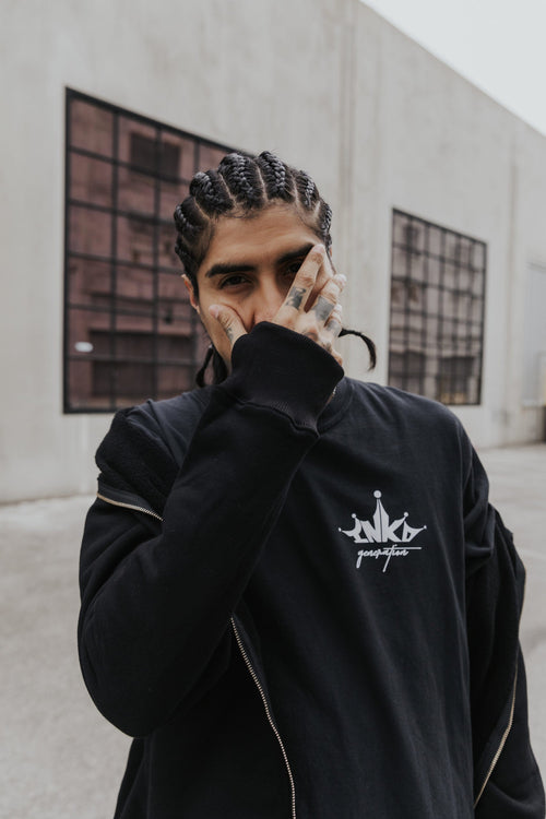 CROWN + NO BARE SKIN ZIP HOODIE