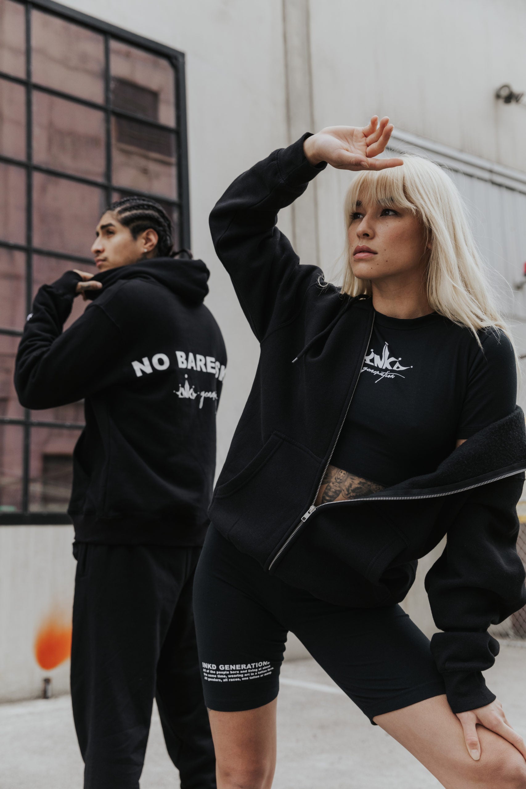 CROWN + NO BARE SKIN ZIP HOODIE