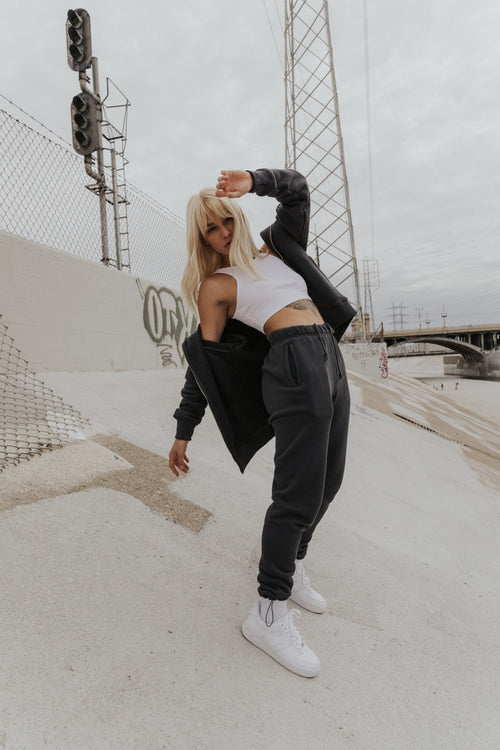 CROWN + NO BARE SKIN ZIP HOODIE