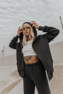 CROWN + NO BARE SKIN ZIP HOODIE